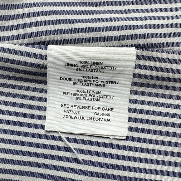 J.Crew Regent Blazer Women’s Size 4 Navy White Polka Dot Linen Jacket - Picture 7 of 12